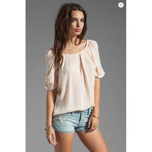 Joie Eleanor Matte Silk Tie Back Blouse, Great Condition, Cream/White, S…